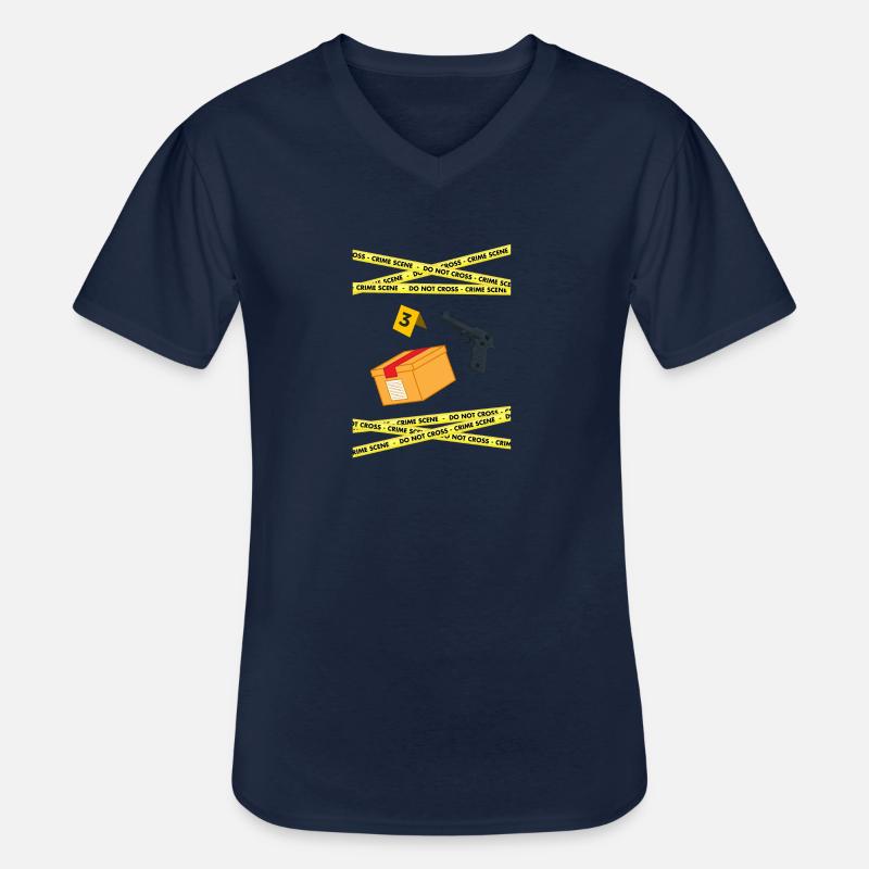 Spurensicherung - Kripo Polizei Kriminaltechnik - Männer-T-Shirt mit V-Ausschnitt - Navy