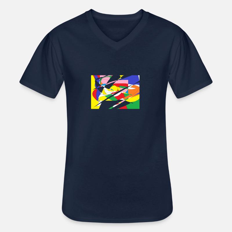 Pattern - Men's V-Neck T-Shirt - navy