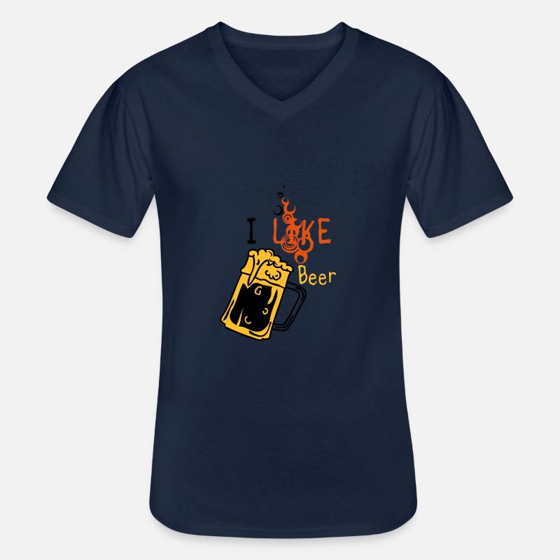 Ich mag Bier 5 - Männer-T-Shirt mit V-Ausschnitt - Navy