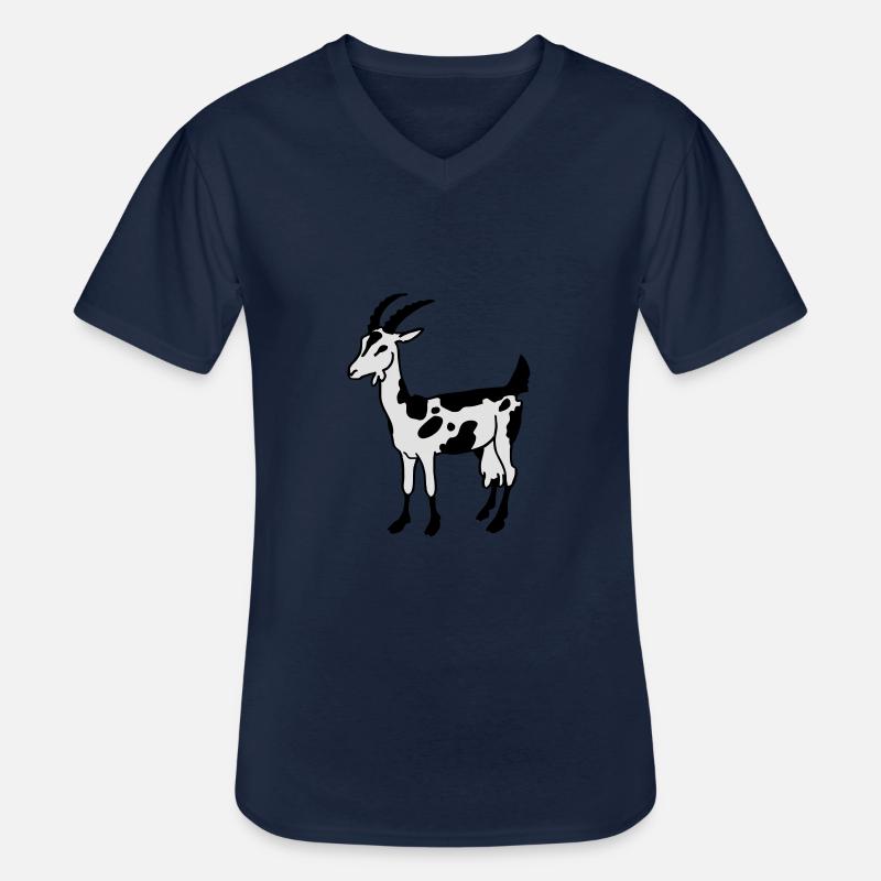 Goat - Men's V-Neck T-Shirt - navy