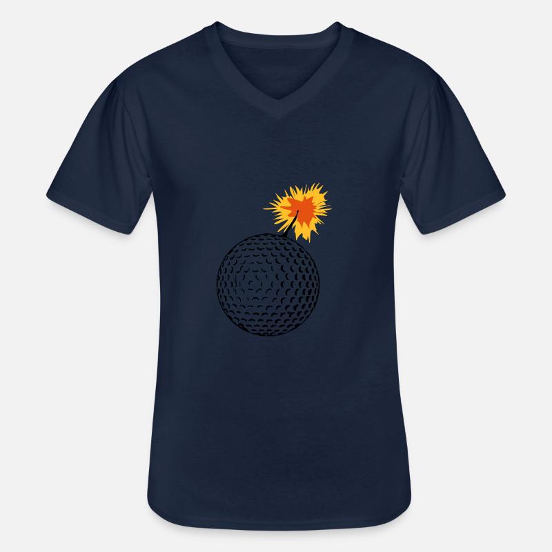 golfbombe - Männer-T-Shirt mit V-Ausschnitt - Navy