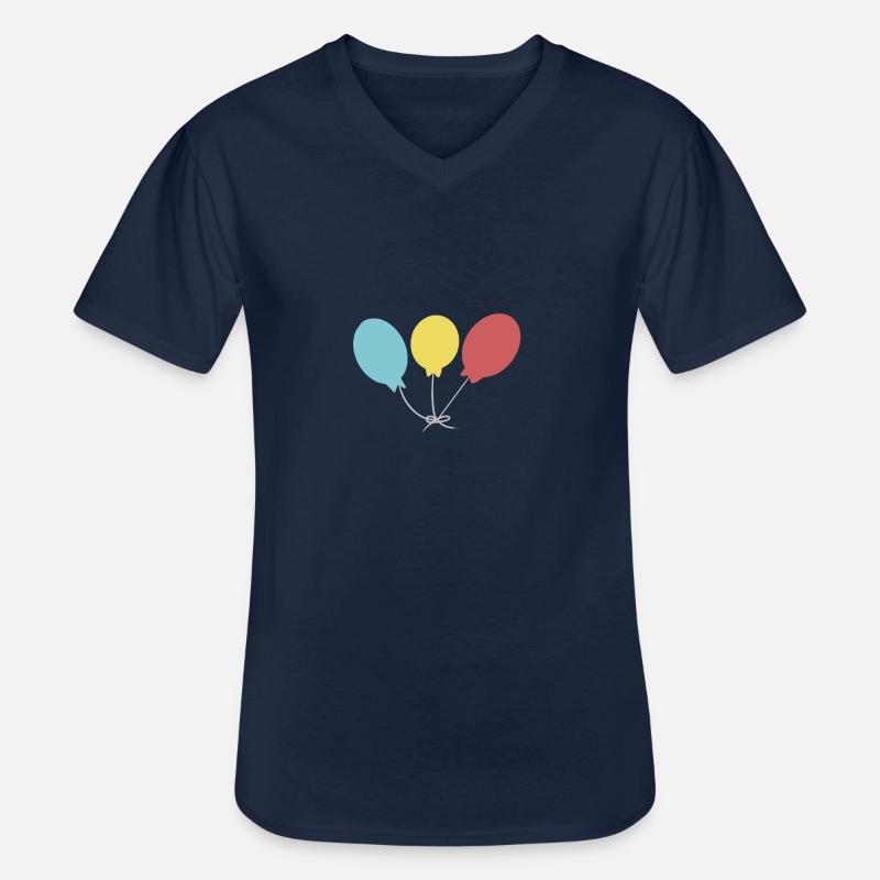 Bunte Luftballons - Männer-T-Shirt mit V-Ausschnitt - Navy