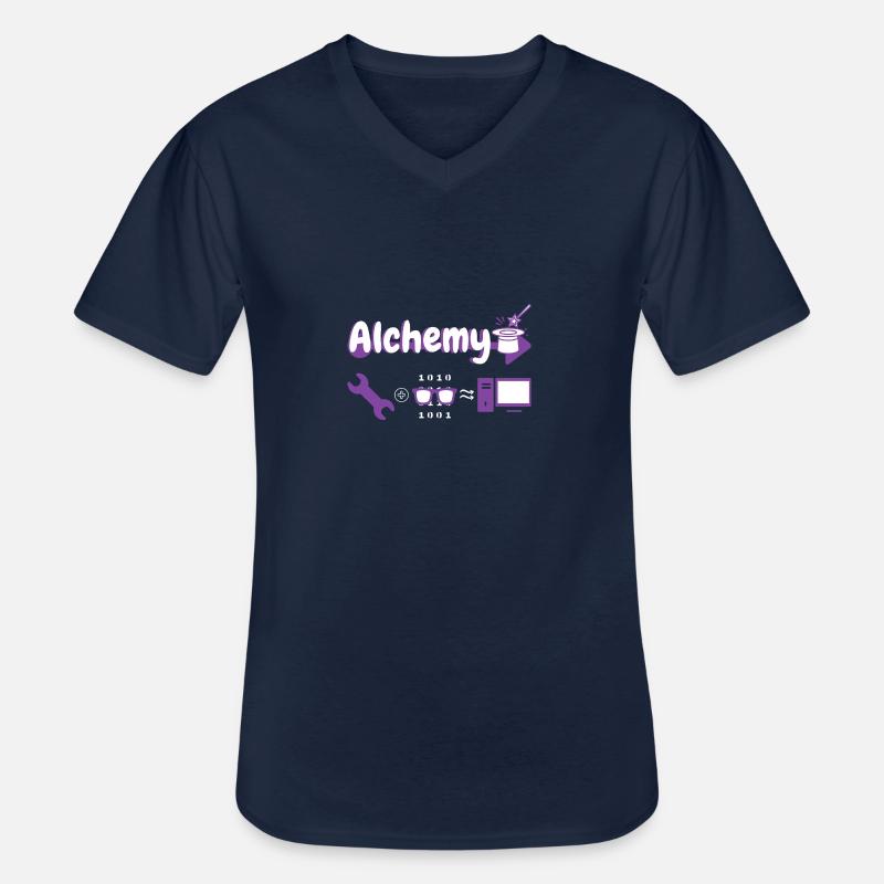 Alchemy: Werkzeug + Hacker = Computer - Männer-T-Shirt mit V-Ausschnitt - Navy