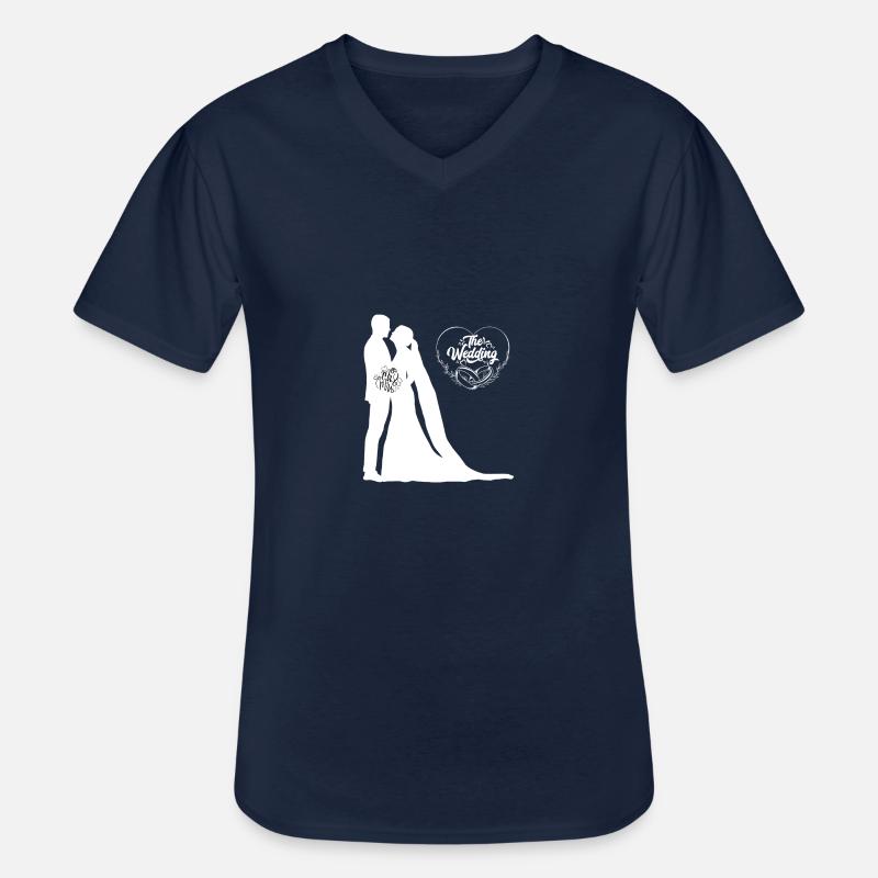 Heiratsantrag Heirate mich Hochzeitsantrag Antrag - Männer-T-Shirt mit V-Ausschnitt - Navy