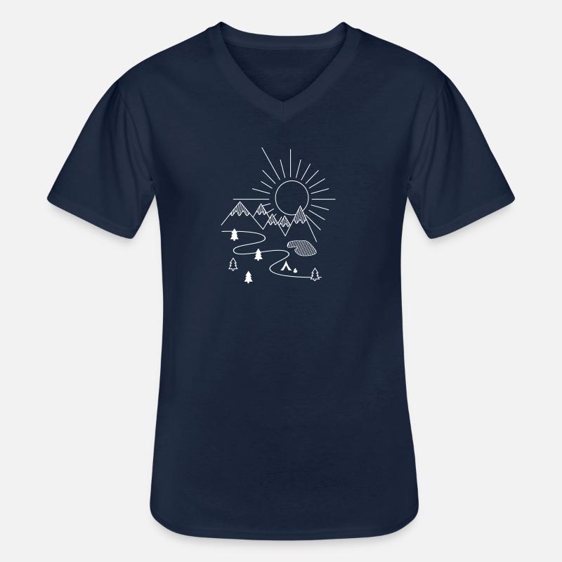 Camping - Männer-T-Shirt mit V-Ausschnitt - Navy
