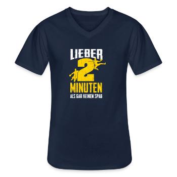 Handball Lieber 2 Minuten - Männer-T-Shirt mit V-Ausschnitt - Navy - Vorne - AI Model Male 178 dark (178cm)