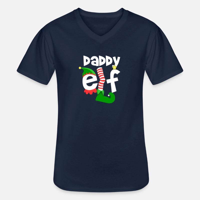 Daddy Elf - Männer-T-Shirt mit V-Ausschnitt - Navy