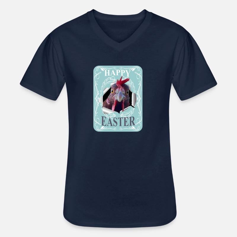 Happy Easter - Männer-T-Shirt mit V-Ausschnitt - Navy