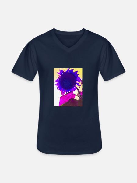 summer flower pop art - Men's V-Neck T-Shirt - navy