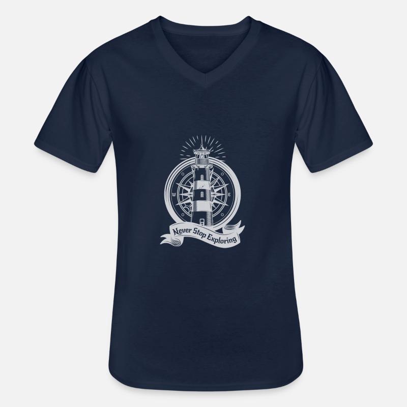 Das Meer - Männer-T-Shirt mit V-Ausschnitt - Navy
