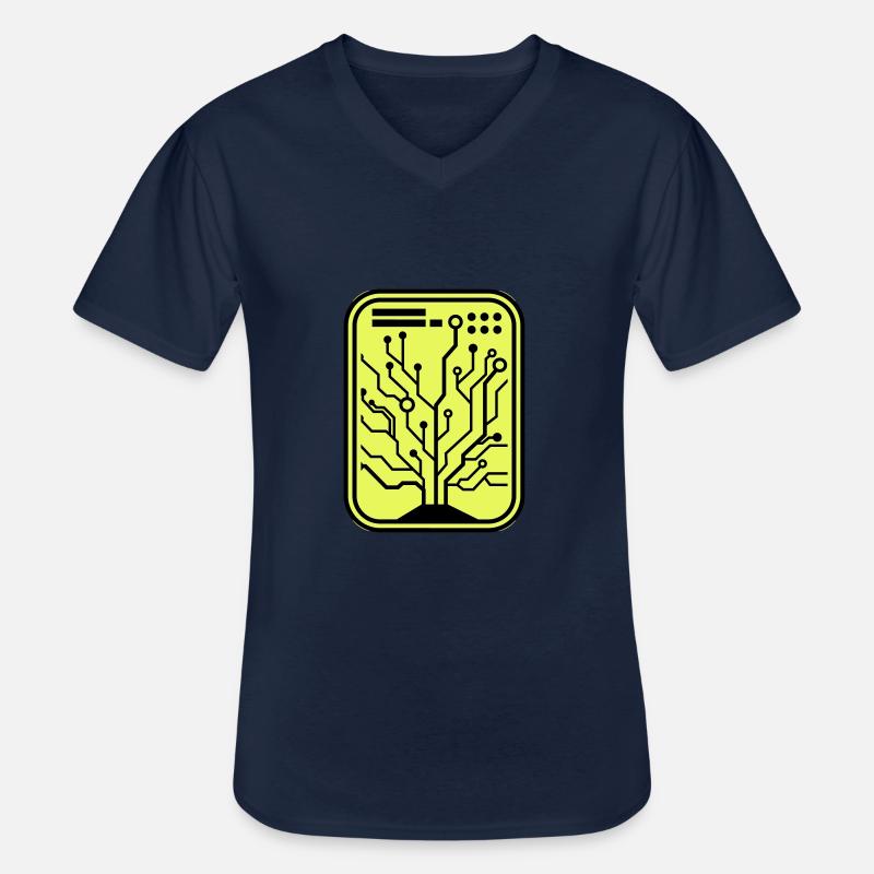 micro chip - Männer-T-Shirt mit V-Ausschnitt - Navy