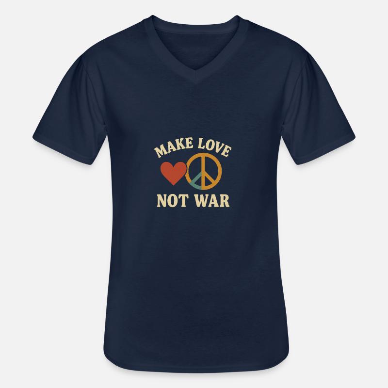 Make Love Not War - Männer-T-Shirt mit V-Ausschnitt - Navy