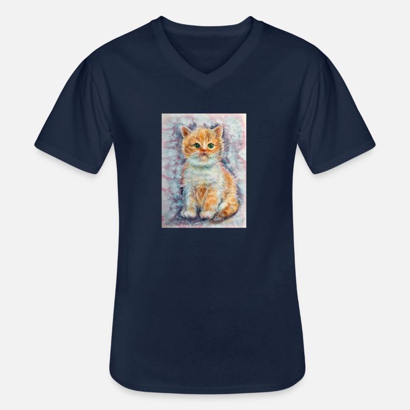 Little kitty. Kitten. - Männer-T-Shirt mit V-Ausschnitt - Navy