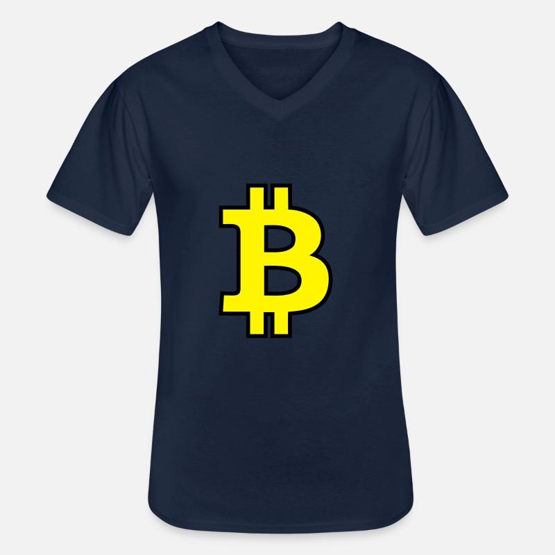 Bitcoin Satoshi Nakamoto - Männer-T-Shirt mit V-Ausschnitt - Navy