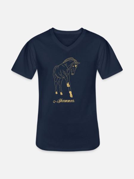 Trakehner Shammar - Männer-T-Shirt mit V-Ausschnitt - Navy