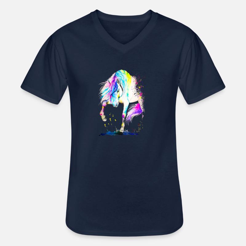 Spanisches Pferd - Männer-T-Shirt mit V-Ausschnitt - Navy