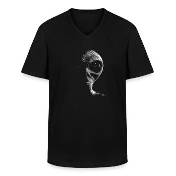 Visiteur martien extraterrestre extraterrestre - T-shirt col V Homme - noir - Devant - AI Model Male 178 dark (178cm)