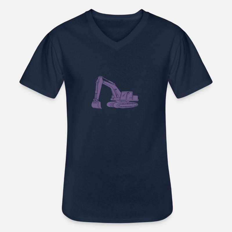 Baggerfahrer Silhouette - Baugeräteführer - Männer-T-Shirt mit V-Ausschnitt - Navy