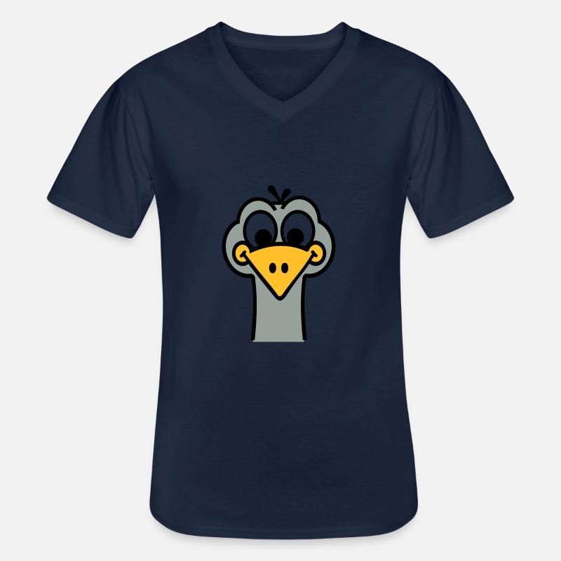 Strauß - Männer-T-Shirt mit V-Ausschnitt - Navy