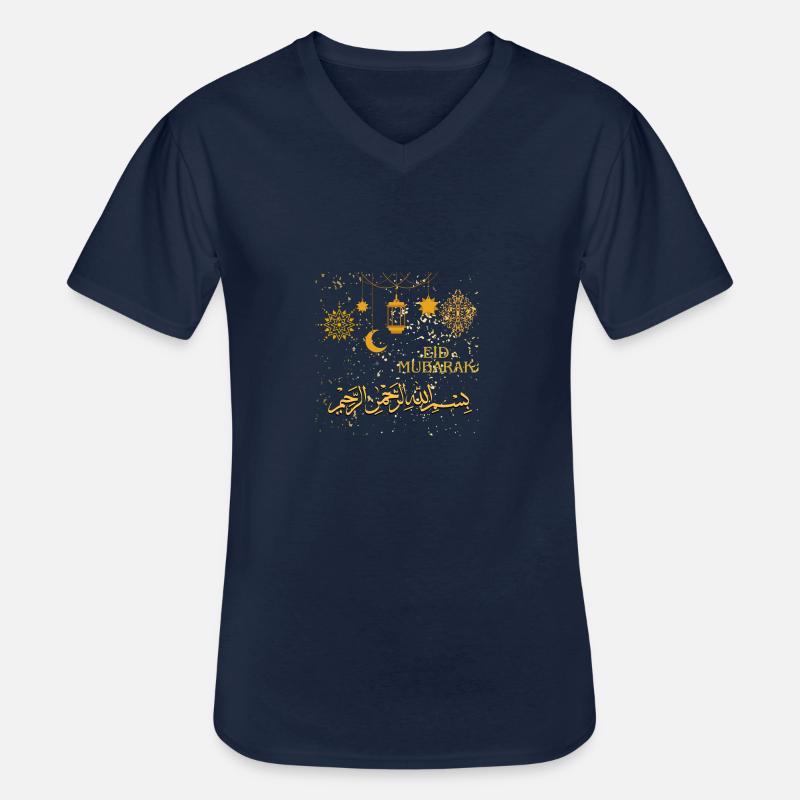 Ramadan, Eid Mubarak - Männer-T-Shirt mit V-Ausschnitt - Navy
