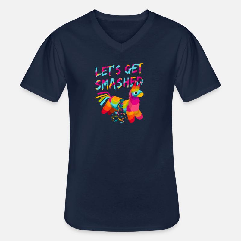 Let's Get Smashed Pinata - Männer-T-Shirt mit V-Ausschnitt - Navy