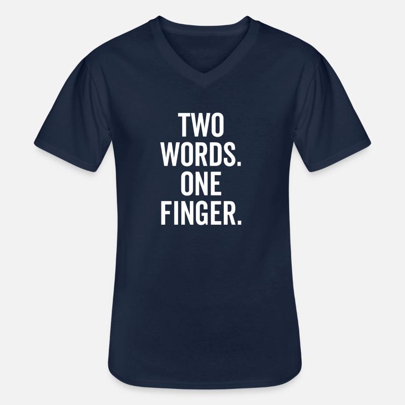 Zwei Worte Ein Finger - Männer-T-Shirt mit V-Ausschnitt - Navy