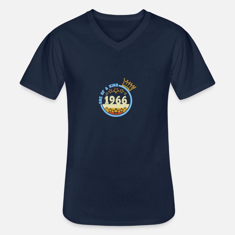 1966 - Männer-T-Shirt mit V-Ausschnitt - Navy