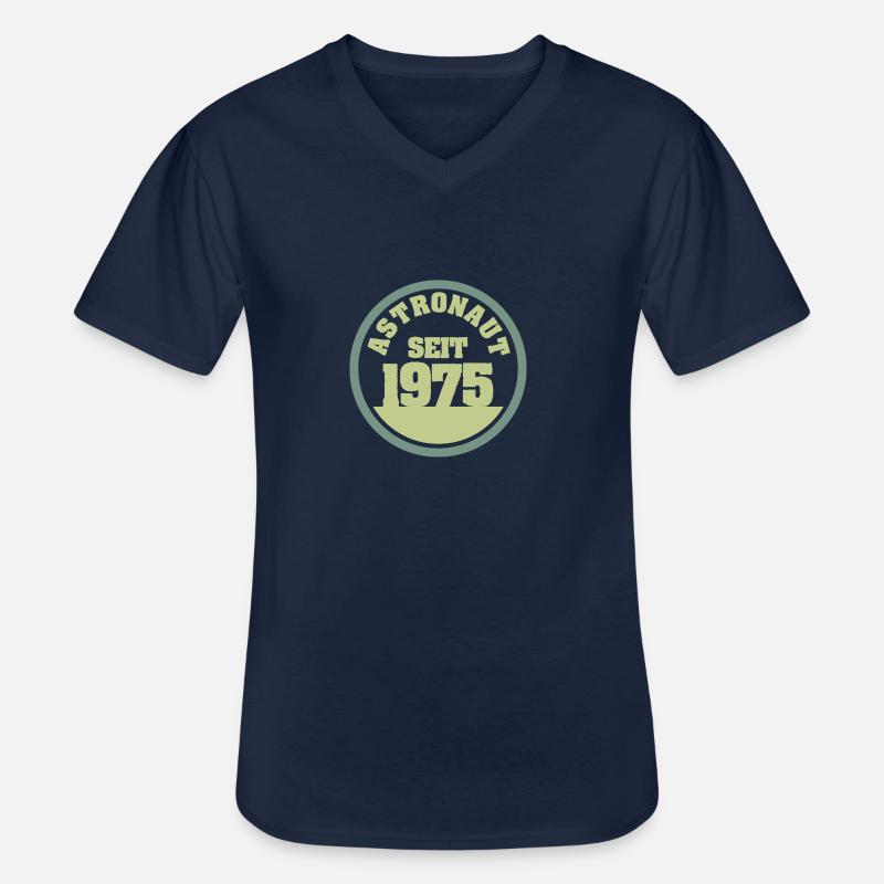 1975 - Männer-T-Shirt mit V-Ausschnitt - Navy