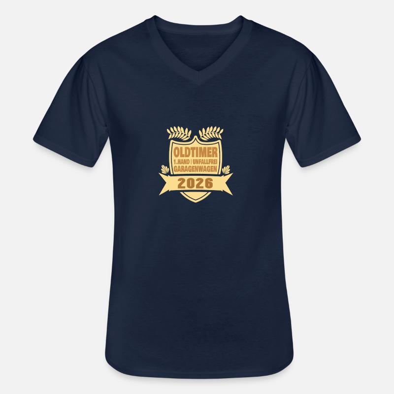 Geschenkidee 2026 - Männer-T-Shirt mit V-Ausschnitt - Navy