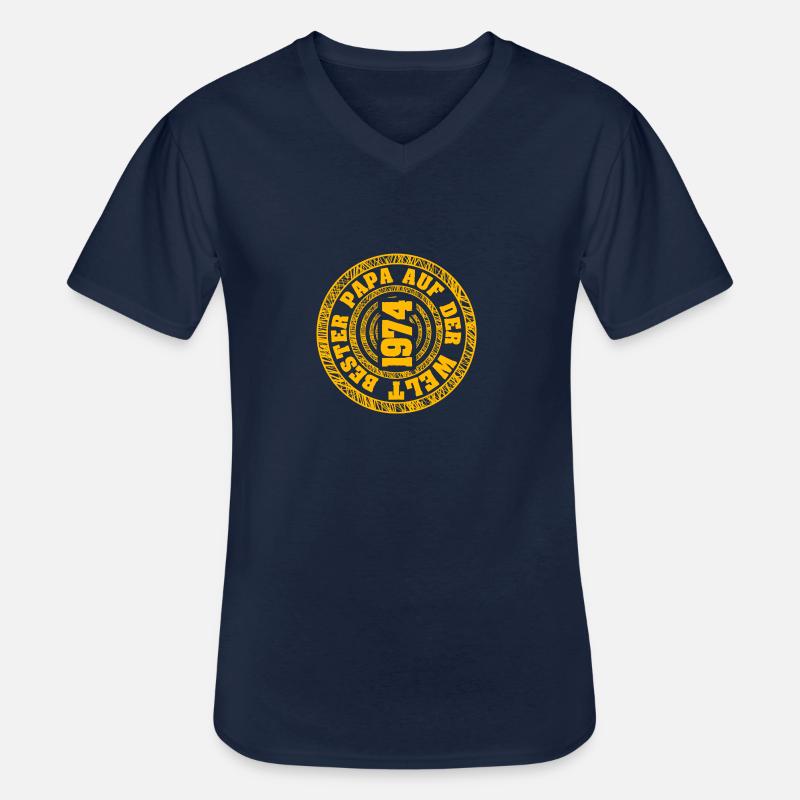 Daddy 1974 - Männer-T-Shirt mit V-Ausschnitt - Navy