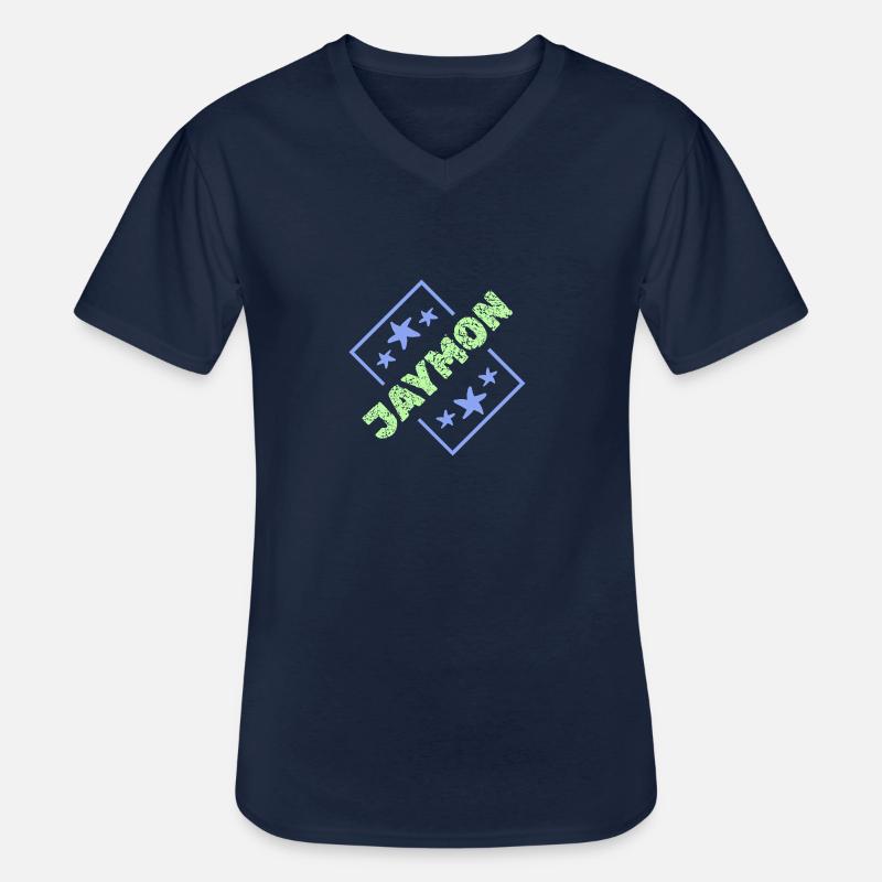 Jaymon - Männer-T-Shirt mit V-Ausschnitt - Navy