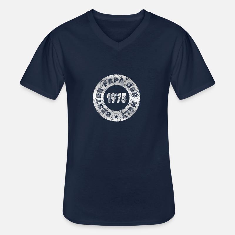 1975 - Männer-T-Shirt mit V-Ausschnitt - Navy