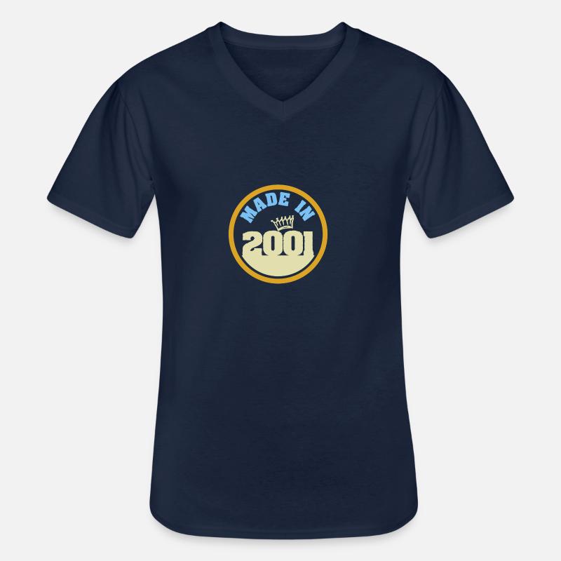2001 - Männer-T-Shirt mit V-Ausschnitt - Navy