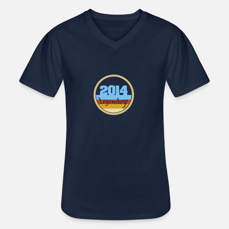 2014 - Männer-T-Shirt mit V-Ausschnitt - Navy