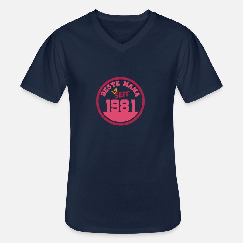 1981 1981 - Männer-T-Shirt mit V-Ausschnitt - Navy