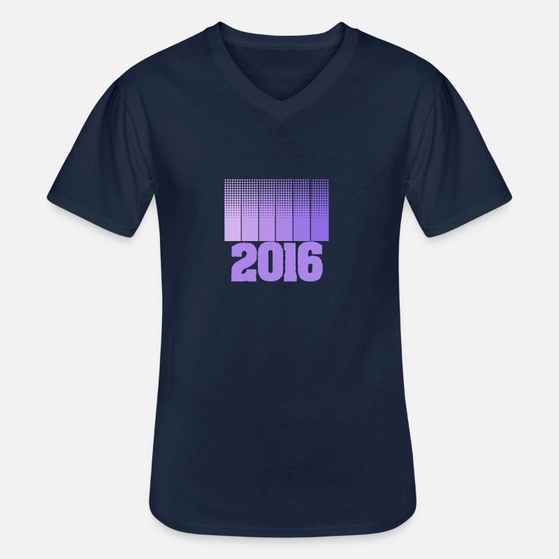 2016 - Männer-T-Shirt mit V-Ausschnitt - Navy