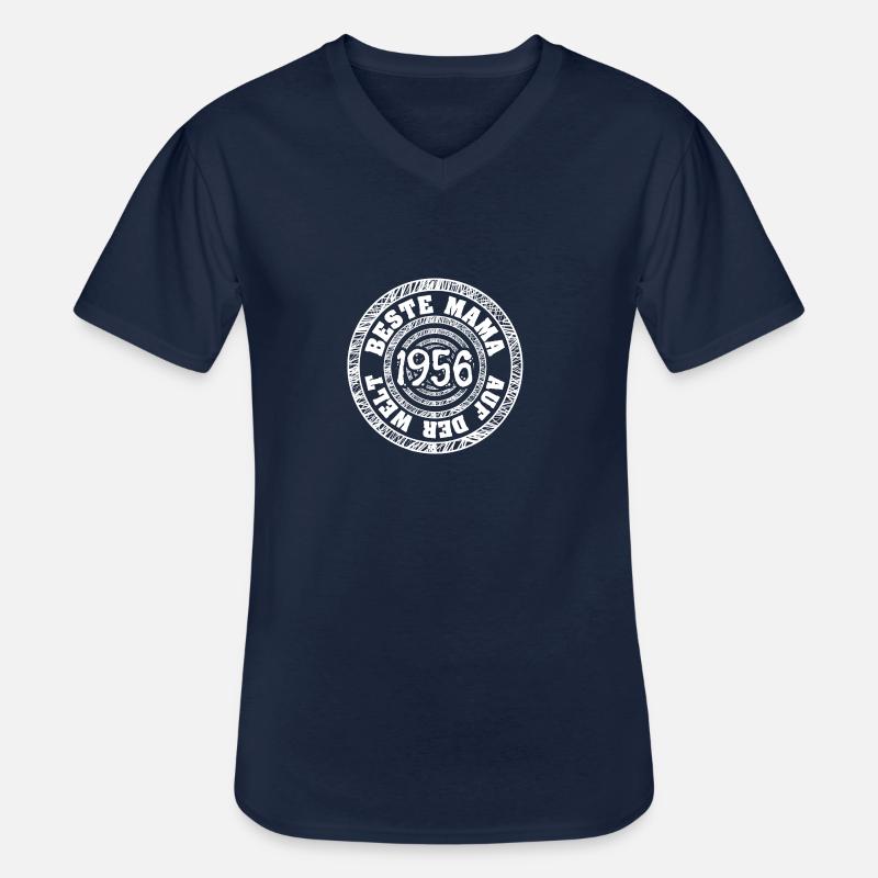 1956 - Männer-T-Shirt mit V-Ausschnitt - Navy