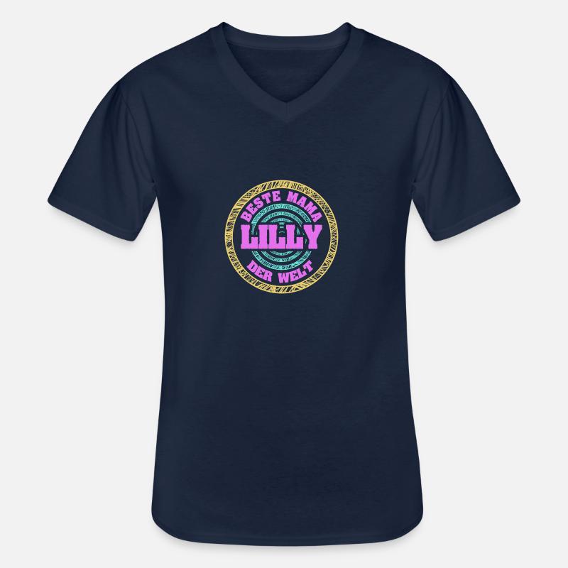 Mutter Lilly - Männer-T-Shirt mit V-Ausschnitt - Navy