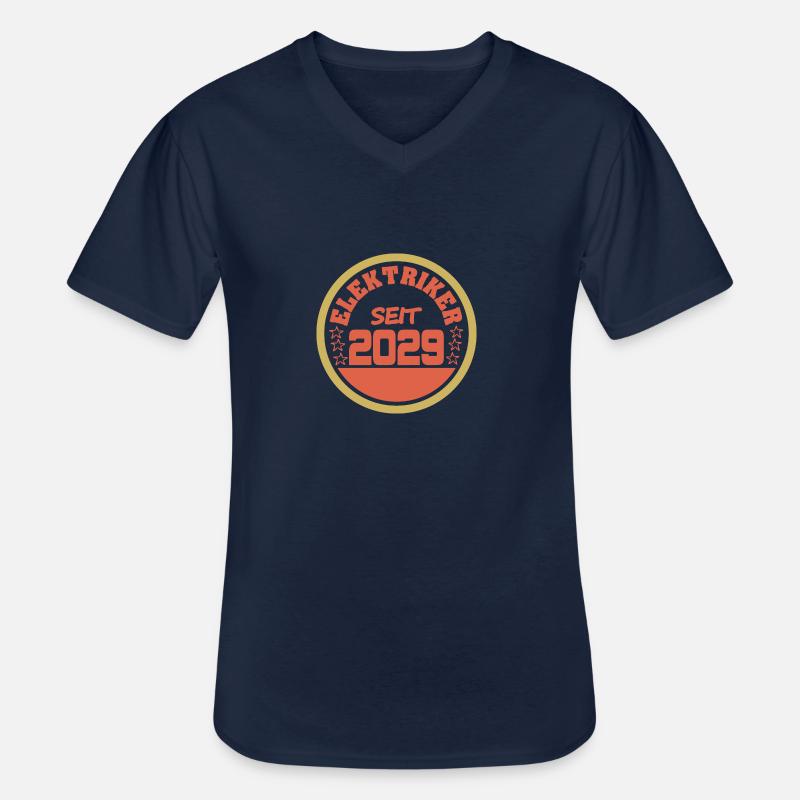 2029 - Männer-T-Shirt mit V-Ausschnitt - Navy