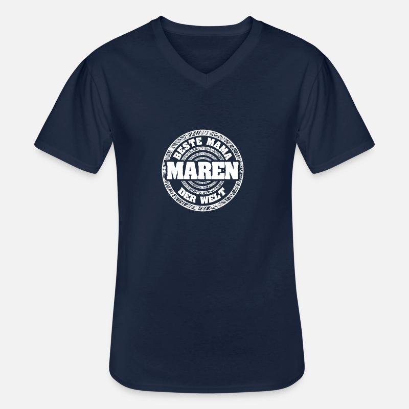 Mutter Maren - Männer-T-Shirt mit V-Ausschnitt - Navy