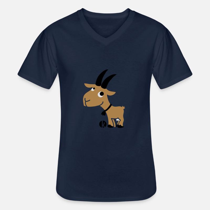 Ziege - Männer-T-Shirt mit V-Ausschnitt - Navy