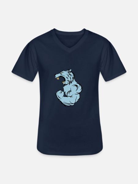 wolf_beast_2 - Männer-T-Shirt mit V-Ausschnitt - Navy