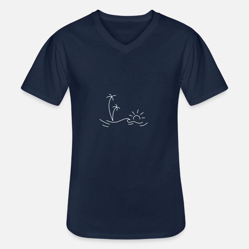 Sommer - Männer-T-Shirt mit V-Ausschnitt - Navy