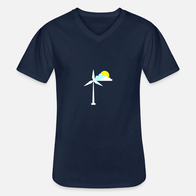 Windrad - Männer-T-Shirt mit V-Ausschnitt - Navy