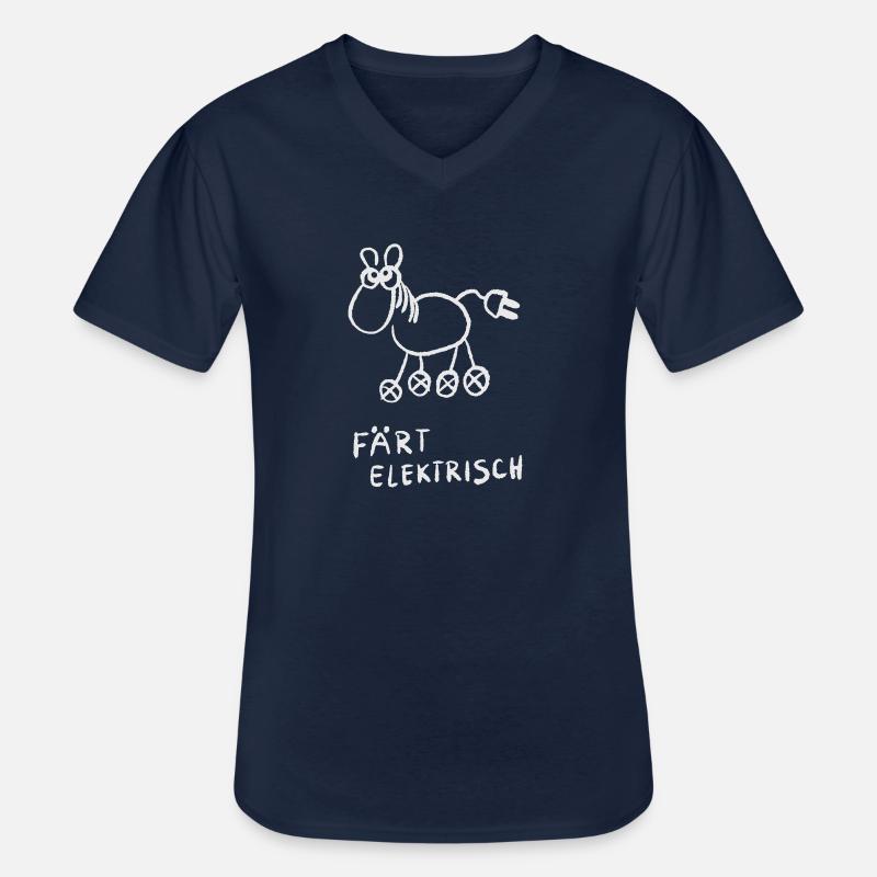 Färt Elektrisch - Männer-T-Shirt mit V-Ausschnitt - Navy