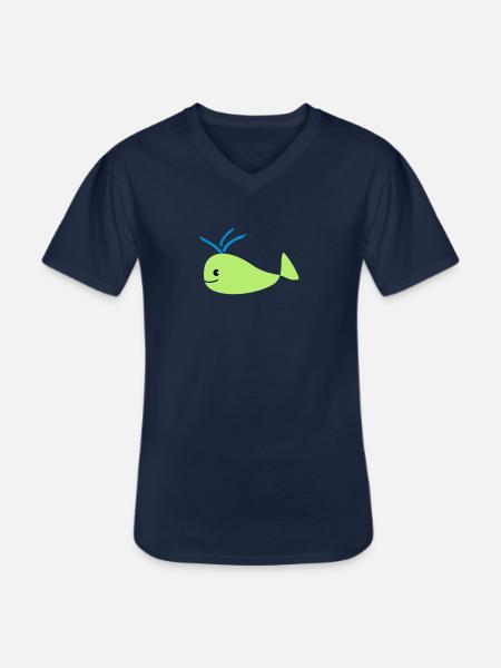 whale - Männer-T-Shirt mit V-Ausschnitt - Navy