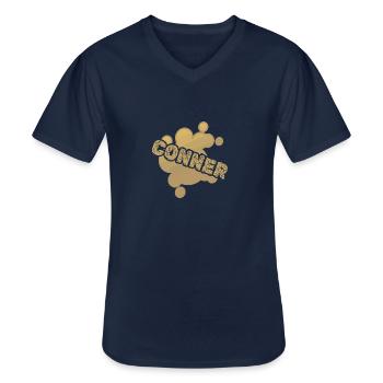 Prénom Conner - T-shirt col V Homme - marine - Devant - AI Model Male 178 dark (178cm)