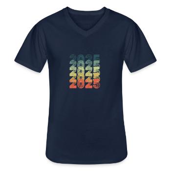 2025 - T-shirt col V Homme - marine - Devant - AI Model Male 178 dark (178cm)