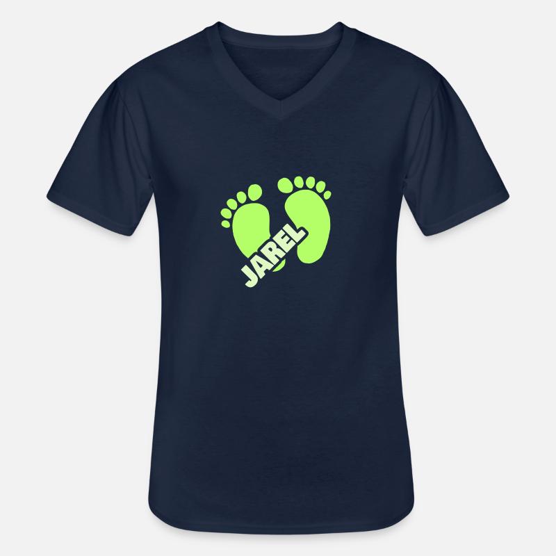Jarel - Männer-T-Shirt mit V-Ausschnitt - Navy