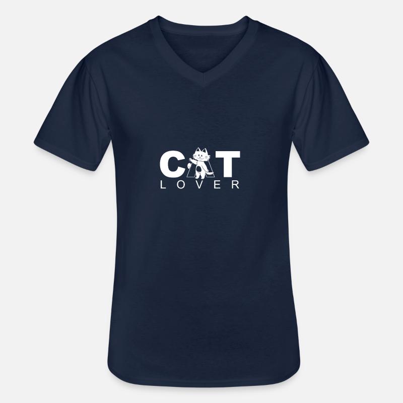 Cat Lover - Men's V-Neck T-Shirt - navy
